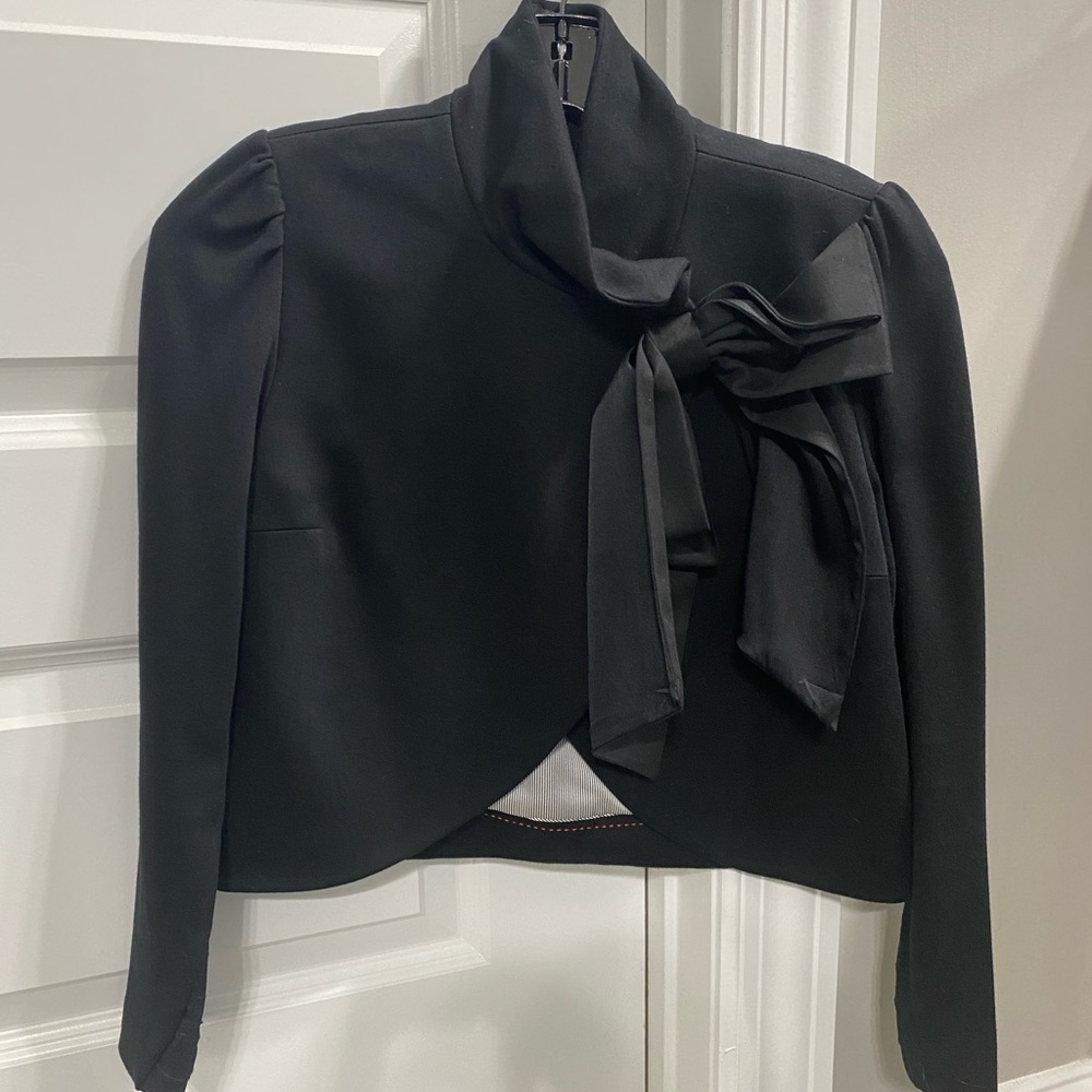 Alice and Olivia black cropped jacket